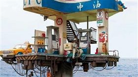 新奇,加油站,海上,模型,逼真