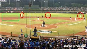 朱育賢打擊時委內瑞拉內野佈陣空下三壘。（圖／記者王怡翔攝影）