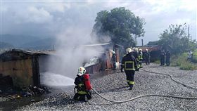 花蓮縣,引起驚慌,磚造鐵皮屋,火警,養老院(圖/花蓮縣消防局提供)中央社