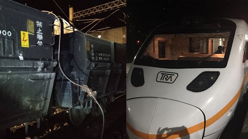 台鐵電車線斷落！擊中太魯閣號窗破了