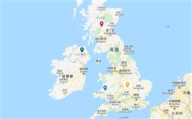 現今的聯合王國包含英格蘭、威爾斯、蘇格蘭及北愛爾蘭。（圖取自Google地圖google.com/maps）
