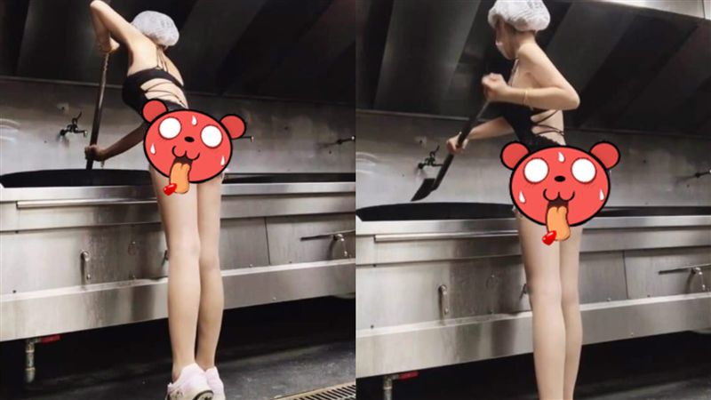 真理褲女廚炒醬全身濕！網暴動：好辣
