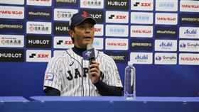 ▲日本隊監督稻葉篤紀僅在面對日本媒體聯訪時才願說出對於台灣球員、球場的真心話。（資料照。圖／棒協提供。）