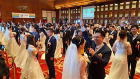 中華電信10日在圓山大飯店盛大舉辦「中華電信108年員眷集團結婚」，再現幸福傳承。（中華電信提供）中央社記者潘智義傳真　108年11月10日