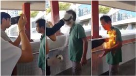 香港街頭暴力升級！馬鞍山男談政治起口角　遭潑液秒燒成火球（圖／翻攝自推特@jackhuang0714）
