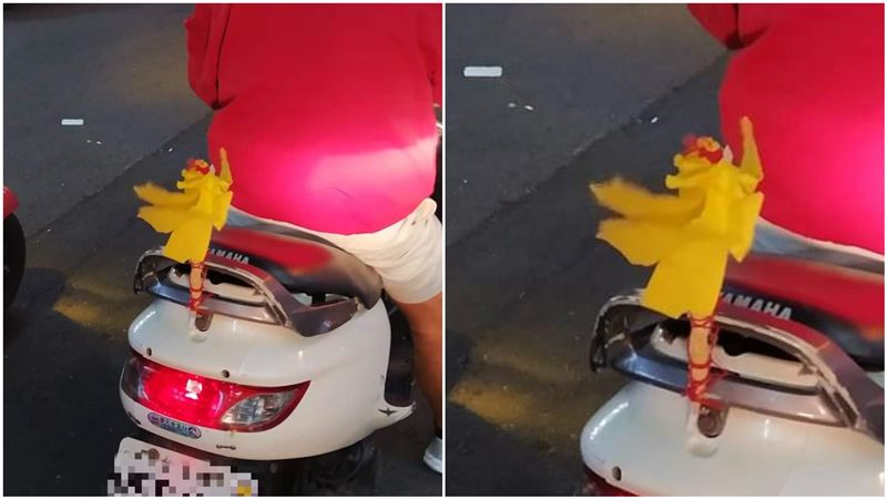 機車綁詭異「黃紙+紅線」網解答真相