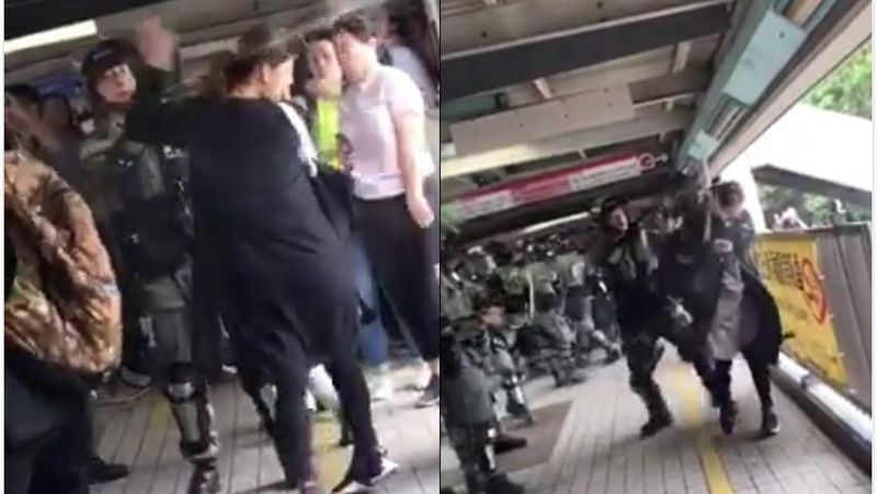 反送中／孕婦遭狂噴胡椒水、扯髮壓地