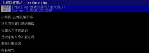 甘蔗,市場,攤販,PTT 圖/翻攝自PTT