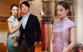  國際知名的鋼琴家郎朗和老婆、25歲「真人芭比」德韓混血才女吉娜愛麗絲（Gina Alice）／旗袍。微博