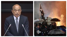行政院長蘇貞昌，香港反送中活。（組合圖）