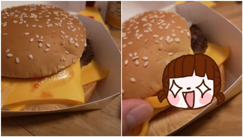 慶祝抗韓勝利？她點漢堡驚見起司爆出