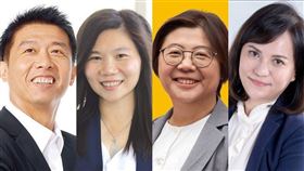 民進黨高雄市立委許智傑（左）2020立委選舉尋求連任，在「韓流」壓力下，不只對手國民黨市議員李雅靜（左2），還有時力推出陳惠敏（左3）、親民黨派秦詩雁，絕對是場硬戰。（圖為各參選人提供）
