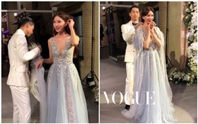 林志玲與日籍老公AKIRA的第三套禮服（翻攝vogue）