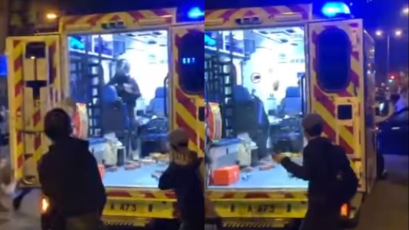 警藏救護車　示威者扔磚包圍遭開2槍