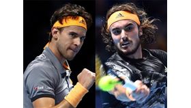 21歲的西西帕斯（右）17日擊敗奧地利好手提姆（左），拿下ATP世界巡迴年終賽。（圖取自twitter.com/atptour）