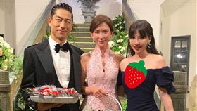 林志玲跟老公AKIRA的婚宴／王力宏妻子李靚蕾穿低胸爆乳裝挨罵。翻攝IG、微博