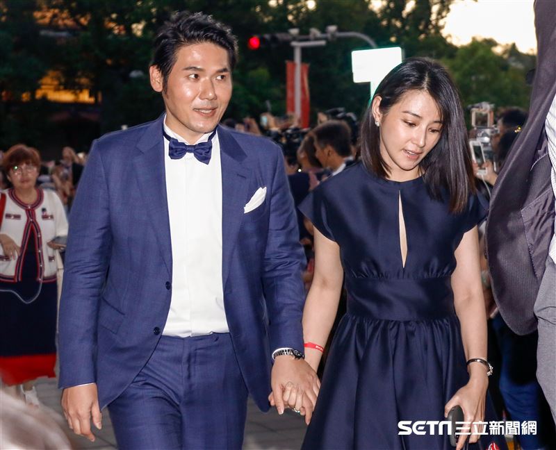 陳怡蓉夫婦參加林志玲婚禮。（圖／記者林聖凱攝影）