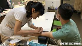 打針示意圖（陳弋）