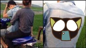 被載,安全氣囊,胸前,流汗,騎士,貼背