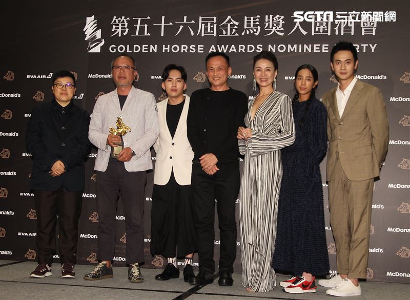 入圍金馬獎最佳導演左至右陳哲藝、林書宇、張作驥、鍾孟宏。（記者邱榮吉/攝影）