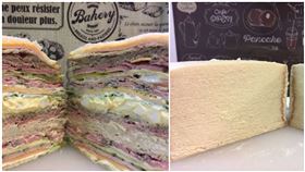 日本神人、職人切吐司，挑戰80片薄薄吐司，千層派三明治超強。（圖／翻攝自推特）