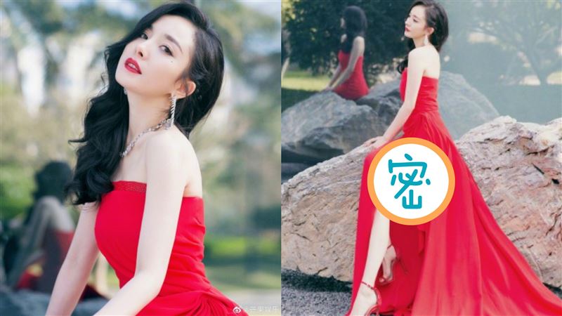 楊冪禮服開衩到「邊界」　隱乳狂洩