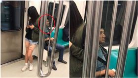 捷運巧遇「野生李組長」！網見隔壁妹子大腿驚：案情不單純（圖／翻攝自爆笑公社）