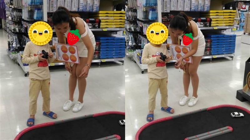 彎腰介紹玩具！女推銷員走光…爸爽翻