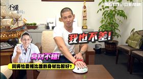 黃益中跟吳怡農比身材，顯得相當有自信
黃益中大秀健美身材。