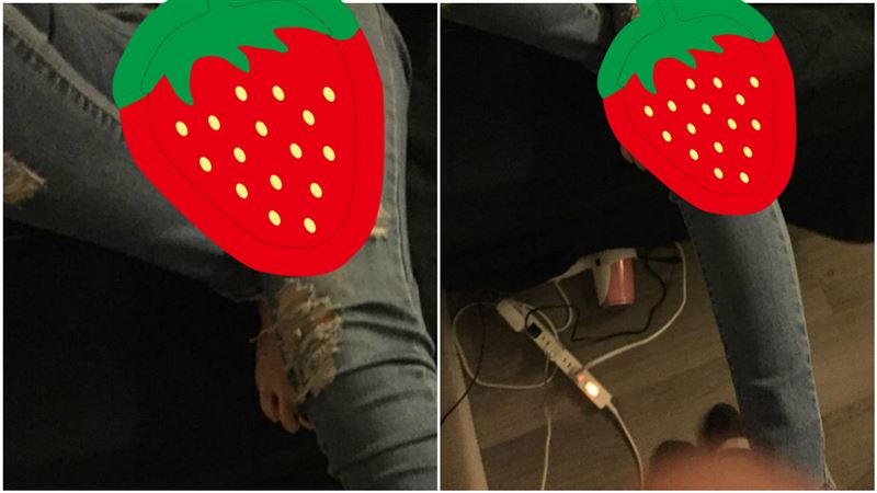 閨密的誘惑！洞褲美腿超勾魂…他看傻