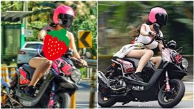 加藤軍路邊隨手拍，網友追焦，追到車頭燈辣妹，網友轟動，為知名外拍車模「艾妃」。（圖／翻攝自加藤軍路邊隨手拍）