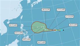 「北冕」生成　恐大又強！颱風論壇：有挑戰強烈颱風的實力，圖／翻攝自中央氣象局官網