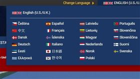 台灣民眾享有赴美國免簽證待遇，事先透過美國「旅行授權電子系統（ESTA）」申請即可，不過，最近有民眾發現官網首頁的「語言變更」選項中，原本「中文」旁的國旗圖樣是中華民國國旗，現在卻變成五星旗。（圖取自ESTA網頁esta.cbp.dhs.gov）