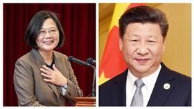 總統蔡英文，中國國家主席習近平。（組合圖／總統府提供，維基百科）
