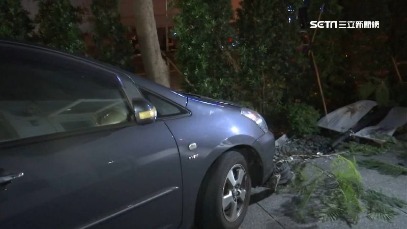 撞人行道卡樹　醉男送辦喊「第一次」