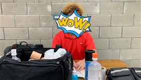 ▲2019明德快樂盃臺北國際輪椅網球公開賽，場邊的運動防護員黃建瑋造型神似藝人「納豆」。（圖／主辦單位提供）