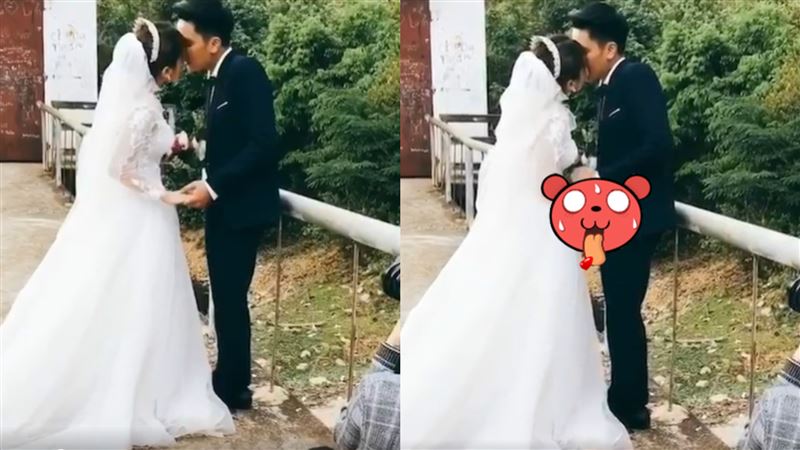 尬爆！拍婚紗接吻新娘嫩手壞習慣往…