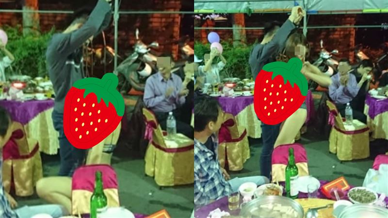 吃辦桌「辣妹↑↓狂蹭」玩瘋　網驚呆