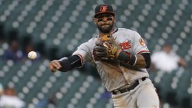 ▲金鶯二壘手維亞（Jonathan Villar）2019年繳出2成74打擊率、24轟、40盜，竟遭金鶯指定轉讓。（圖／美聯社／達志影像）