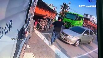 轎車撞騎士肇逃　砂石車駕駛幫追車