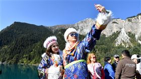 中國,九寨溝,地震,散客,開放(圖/中新社提供)中央社