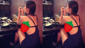 正妹餐廳用餐 側乳炸出一片肉色(圖/加藤軍路邊隨手拍)