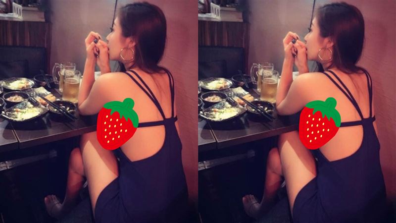 正妹吃飯穿極限戰袍！側乳炸開包不住