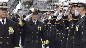 日本海上自衛隊48歲一等海佐（上校）大谷三穗2日接任妙高號驅逐艦艦長，為第一位神盾艦女艦長。（共同社提供）