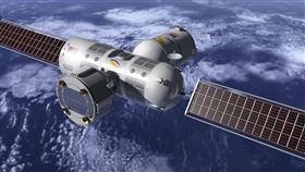 Orion Span創辦人邦格表示，2024年前打算帶第一批遊客進住該公司的太空旅館Aurora Station。圖為該計畫模擬圖。（圖取自facebook.com/OrionSpanInc）
