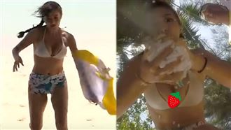 依依雪乳大解放！彎腰擠水邪惡視角曝