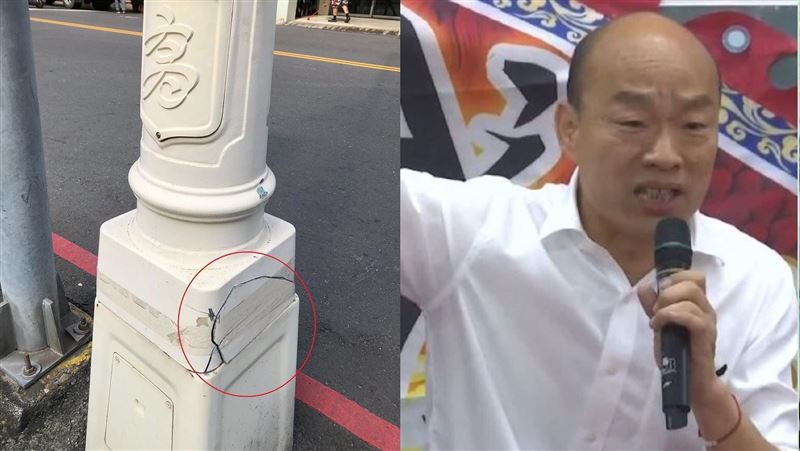 獨／韓市府維修法？路燈碎扯用膠帶黏