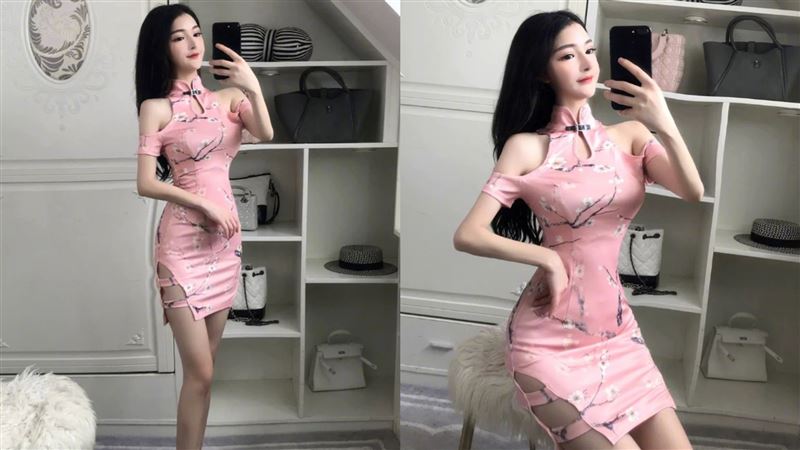 女試穿旗袍！前凸後翹照讓網崩潰