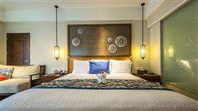 飯店,床,床尾布,房間 示意圖／Pixabay
