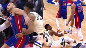 NBA／怒！幹籃哥肘擊、跨越字母哥
NBA,密爾瓦基公鹿,Giannis Antetokounmpo,底特律活塞,Blake Griffin
翻攝自推特